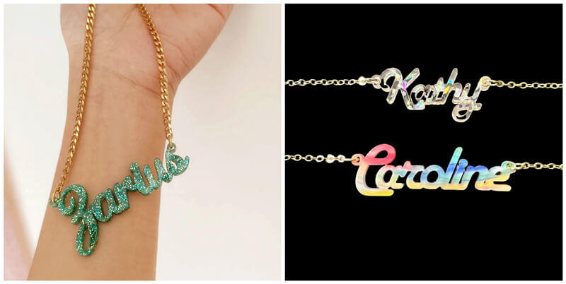 personalized acrylic plastic jewelry wholesale custom made acrylic name necklaces bulk